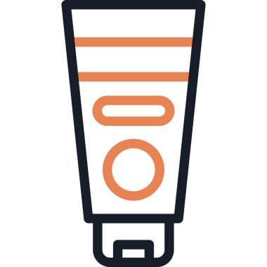 Güneş kremi Çizgisi Simgesi, Basit Tasarımlı Vektör İllüstrasyonu