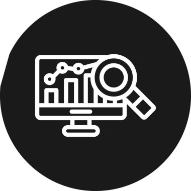 SEO Performans Çizgisi Çemberi BG Simgesi, Basit Tasarımlı Vektör Resimleri