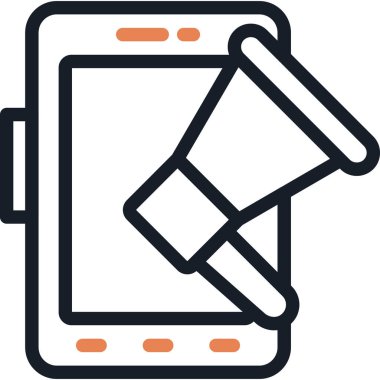 Sosyal Medya Ekleri Satır Simgesi, Basit Tasarımlı Vektör İllüstrasyonu