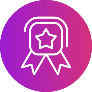 Rozet Çizgisi Gradyan Çemberi Simgesi, Basit Tasarımlı Vektör Resimleri