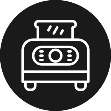 Ekmek Makinesi Satırı Çemberi BG Simgesi, Basit Tasarımlı Vektör Resimleri