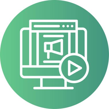 İçerik Yönetimi Satırı Gradyan Çemberi Simgesi, Basit Tasarımlı Vektör Resimleri