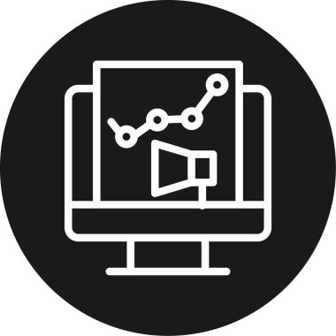 Marketing ROI Line Circle BG Simgesi, Basit Tasarımlı Vektör Resimleri