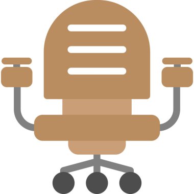 Office Ergonomics Düz Simgesi, Basit Tasarımlı Vektör İllüstrasyonu