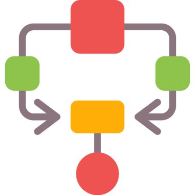 Basit Tasarımlı Algoritma Düz Simgesi, Vektör İllüstrasyonu