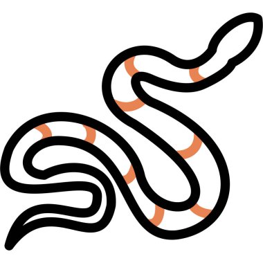 Yılan Çizgisi Simgesi, Basit Tasarımlı Vektör Resimleri