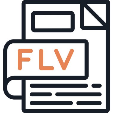 FLV Satır Bitiş Simgesi, Basit Tasarımlı Vektör İllüstrasyonu