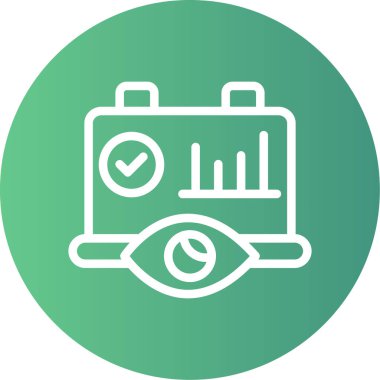 Stratejik Görüş Çizgisi Gradyan Çemberi Simgesi, Basit Tasarımlı Vektör Resimleri