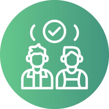 Takım Başarı Çizgisi Gradyan Çemberi Simgesi, Basit Tasarımlı Vektör Resimleri