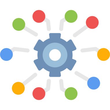 Bağlantı Ayarları Düz Simge, Basit Tasarımlı Vektör İllüstrasyonu