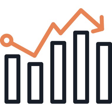 Enflasyon Çizelgesi Simge Çizelgesi, Basit Tasarımlı Vektör İllüstrasyonu