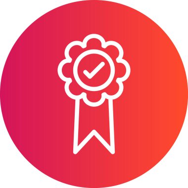 Kimlik Sertifikası Çizgisi Gradyan Çemberi Simgesi, Basit Tasarımlı Vektör Resimleri