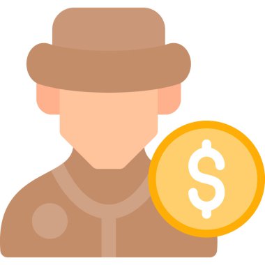 Zimmete Geçirme Düz Simgesi, Basit Tasarımlı Vektör İllüstrasyonu