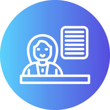 Öğretmenin Planlama Çizgisi Gradyan Çemberi Simgesi, Basit Tasarımlı Vektör İllüstrasyonu