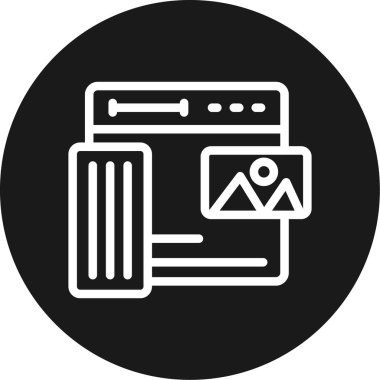 Mockup Satırı Çemberi BG Simgesi, Basit Tasarımlı Vektör Resimleri