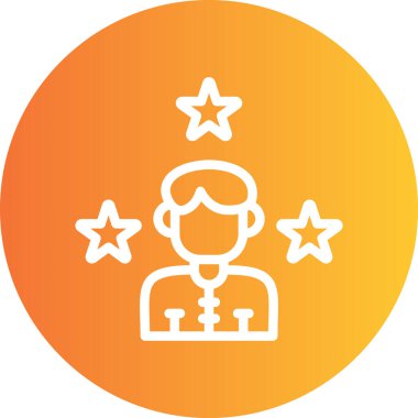 Kullanıcı Değerlendirme Satırı Gradyan Çemberi Simgesi, Basit Tasarımlı Vektör Resimleri