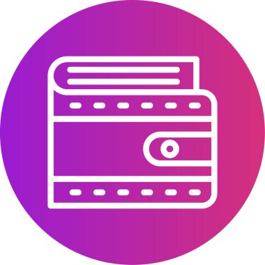 Cüzdan Çizgisi Gradyan Çemberi Simgesi, Basit Tasarımlı Vektör Resimleri