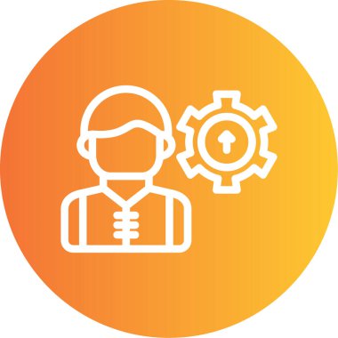 Yetenek Geliştirme Çizgisi Gradyan Çemberi Simgesi, Basit Tasarımlı Vektör Resimleri