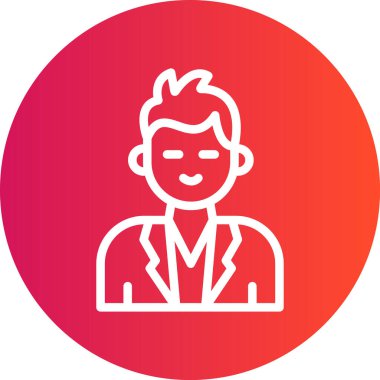 Müzik Satırı Gradyan Çemberi Simgesi, Basit Tasarımlı Vektör İllüstrasyonu