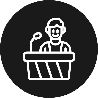 Genel Açıklama Satırı Çemberi BG Simgesi, Basit Tasarımlı Vektör Resimleri