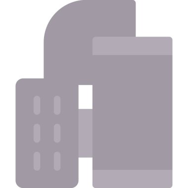 Gaz İşleme Düz Simgesi, Basit Tasarımlı Vektör İllüstrasyonu