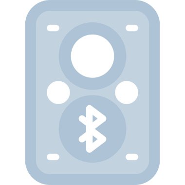 Bluetooth Hoparlörü Düz Simge, Basit Tasarımlı Vektör İllüstrasyonu