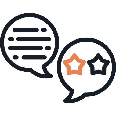 Müşteri Gözden Geçirmesi Satır Simgesi, Basit Tasarımlı Vektör Resimleri