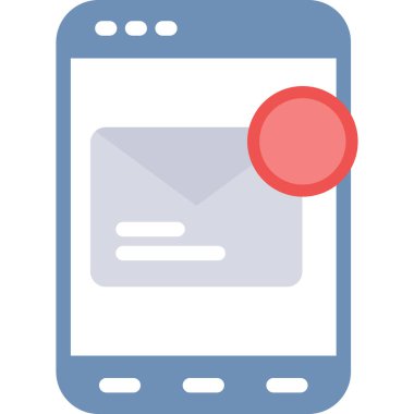 Bildirimli Popup Bell Düz Simgesi, Basit Tasarımlı Vektör Resimleri