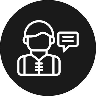 Motivasyonel Konuşma Satırı Çemberi BG Simgesi, Basit Tasarımlı Vektör Resimleri