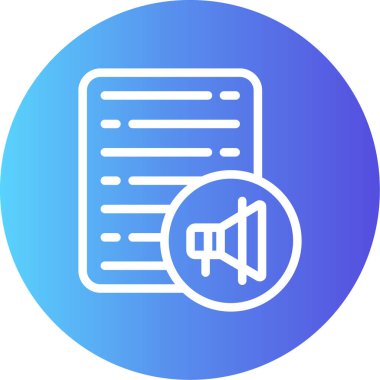 Yayınlama Satırı Gradyan Çemberi Simgesi, Basit Tasarımlı Vektör Resimleri