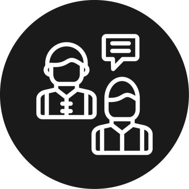 Mentor Buluşma Çizgisi Çemberi BG Simgesi, Basit Tasarımlı Vektör Resimleri