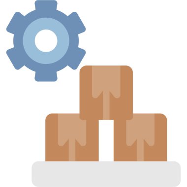 Basit Tasarımlı Envanter Düz Simgesi, Vektör İllüstrasyonu