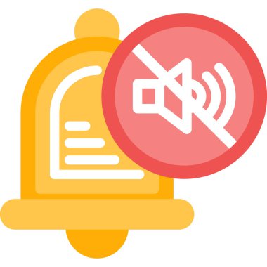 Bildirim Sessizliği Düz Simgesi, Basit Tasarımlı Vektör İllüstrasyonu