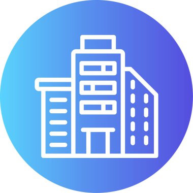 Gökdelen Çizgisi Gradyan Çemberi Simgesi, Basit Tasarımlı Vektör Resimleri