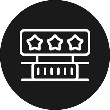 Starred Review Satır Çemberi BG Simgesi, Basit Tasarımlı Vektör Resimleri