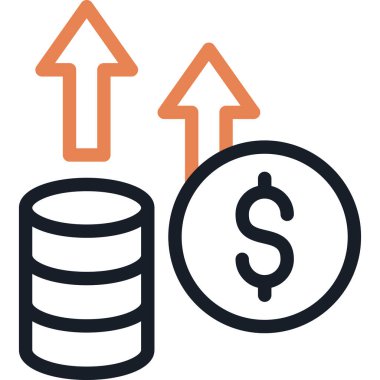 Enflasyon Çizgisi Simgesi, Basit Tasarımlı Vektör Resimleri