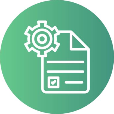 Belge Yönetim Çizgisi Gradyan Çember Simgesi, Basit Tasarımlı Vektör Resimleri