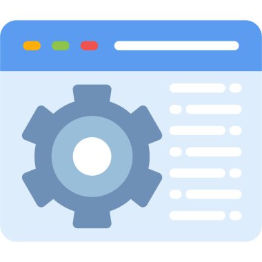 Sistem Ayarları Düz Simge, Basit Tasarımlı Vektör İllüstrasyonu