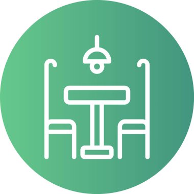 Yemek Seti Çizgisi Gradyan Çemberi Simgesi, Basit Tasarımlı Vektör Resimleri