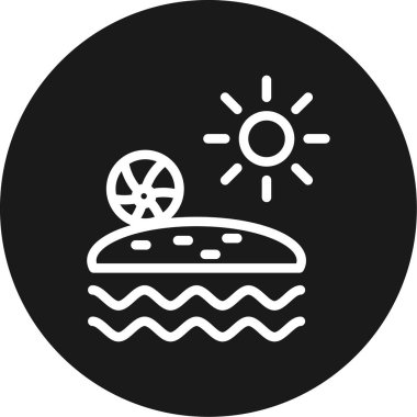 Summer Fun Line Circle BG Simgesi, Basit Tasarımlı Vektör Resimleri