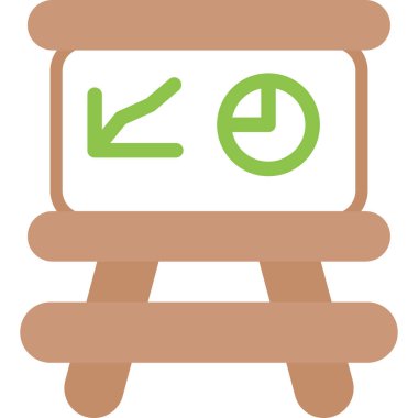 Office Whiteboard Düz Simgesi, Basit Tasarımlı Vektör Resimleri