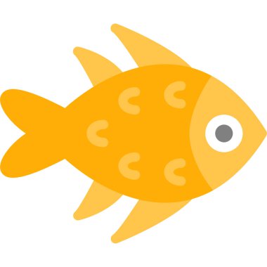 Balık Düz Simgesi, Basit Tasarımlı Vektör Resimleri