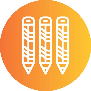 Kalem Satırı Gradyan Çemberi Simgesi, Basit Tasarımlı Vektör Resimleri