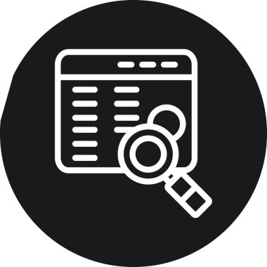 Sayfa dışı SEO Satır Çemberi BG Simgesi, Basit Tasarımlı Vektör İllüstrasyonu