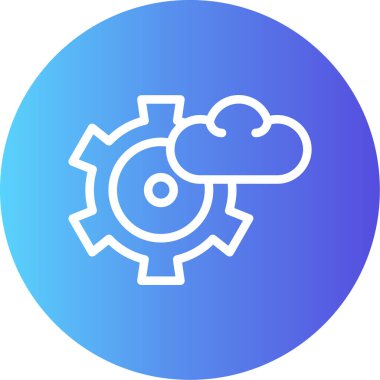 Bulut Sunucusu Çizgisi Gradyan Çemberi Simgesi, Basit Tasarımlı Vektör Resimleri