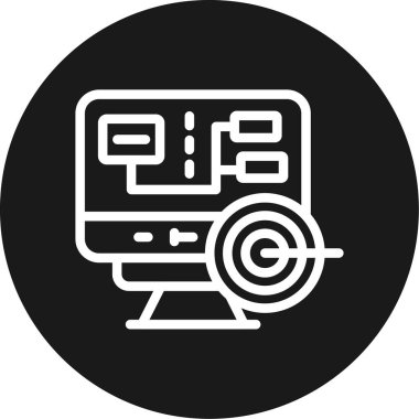 Kariyer Hedefleri Çizgisi Çemberi BG Simgesi, Basit Tasarımlı Vektör Resimleri