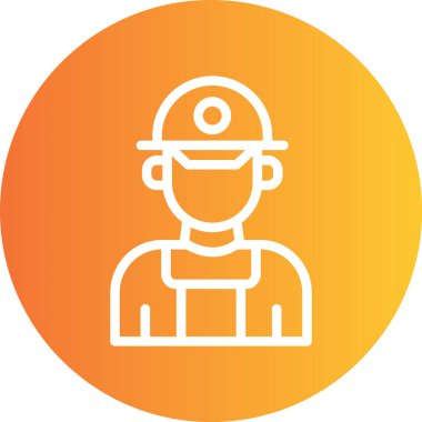 Marangoz Hattı Gradyan Çemberi Simgesi, Basit Tasarımlı Vektör Resimleri