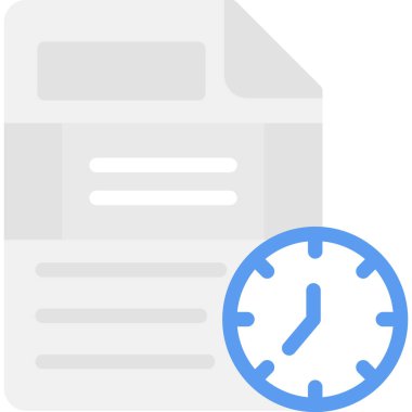 Belge Geçmişi Düz Simgesi, Basit Tasarımlı Vektör Resimleri