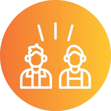 Takım Uyum Çizgisi Gradyan Çemberi Simgesi, Basit Tasarımlı Vektör İllüstrasyonu