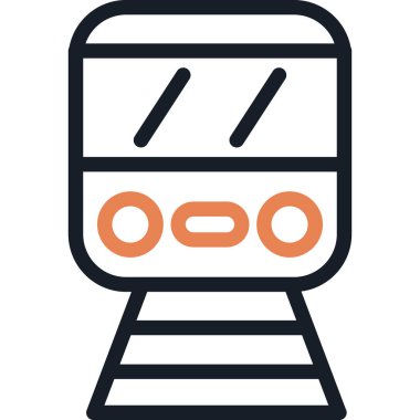 Elektrik Tren Çizgisi Simgesi, Basit Tasarımlı Vektör Resimleri